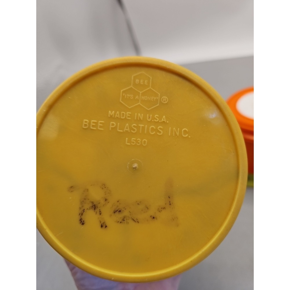 2 Vintage Bees Plastics Insulated Thermos Food Container Lunch Storage Container - Picture 3 of 5